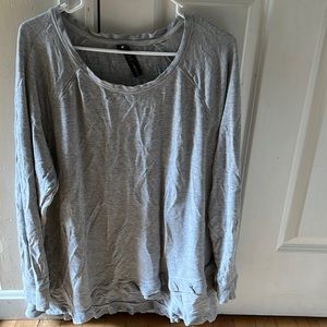 Gray long sleeve with ruffled bottom